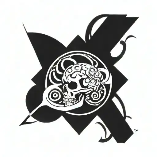 Psi Symbol And Skull