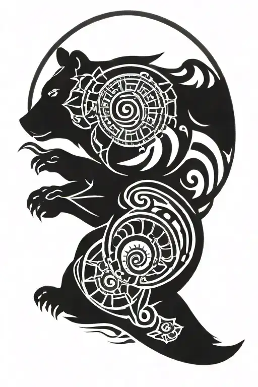 Svarog Bear Totem Black Sun