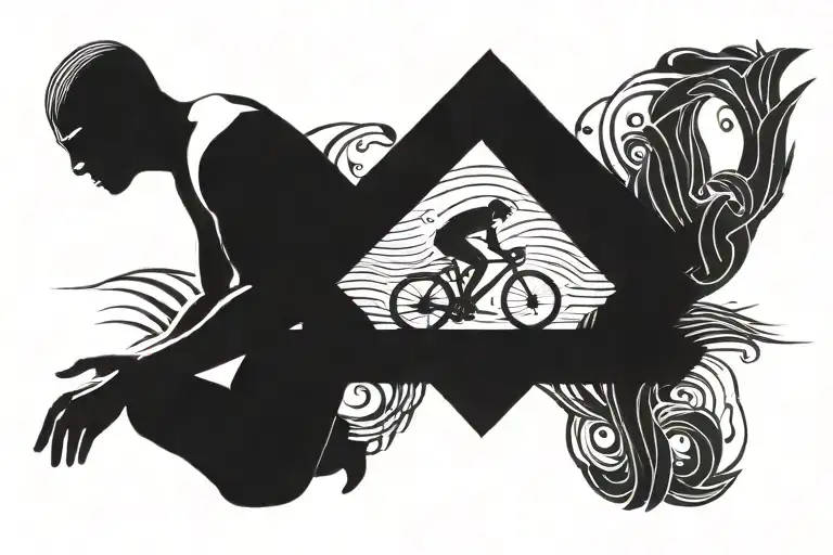 1 Runner 1 Swimmer 1 Cyclist Intertwined