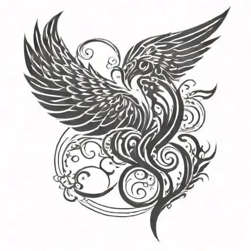 Stethoscope And Phoenix Rising From The Ashes