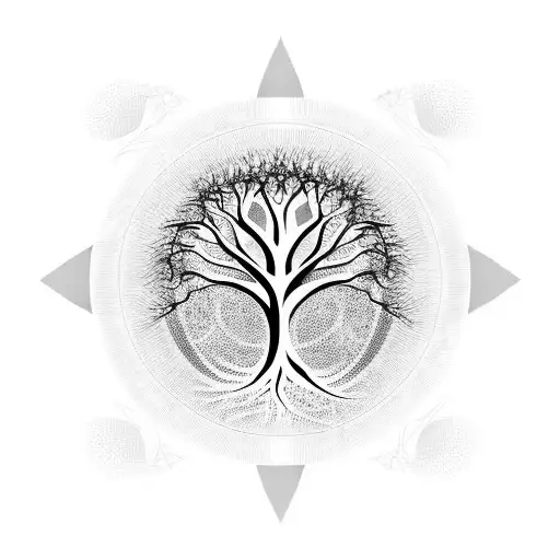 A Tree Of Life With Roots Shaped Like Music Waves