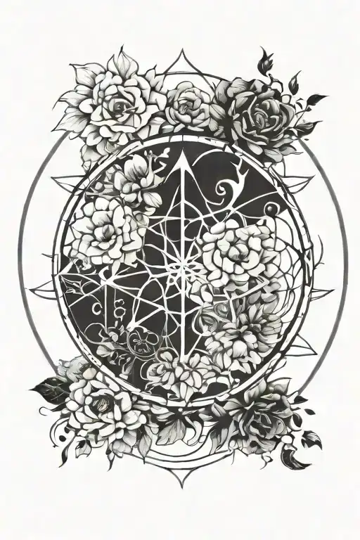 Alchemy Transmutation Circle Made Entirely Of Flowers