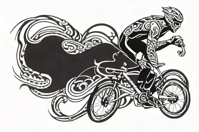 Runner Swimmer Cyclist Riding