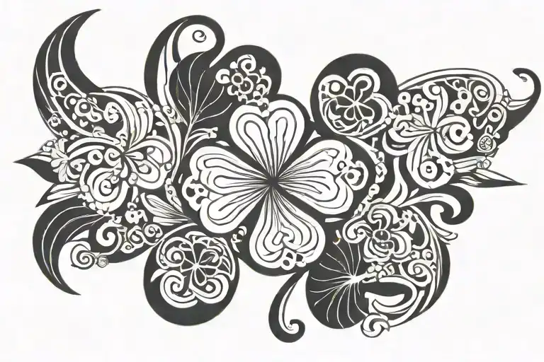 Four Leaf Clover And Lavender