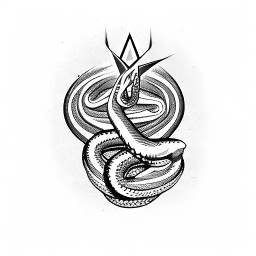 Trishul With Snake