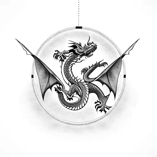 Dragon Perched On A Dream Catcher