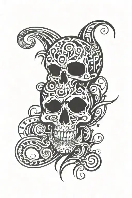 Number 9 And Skull Face
