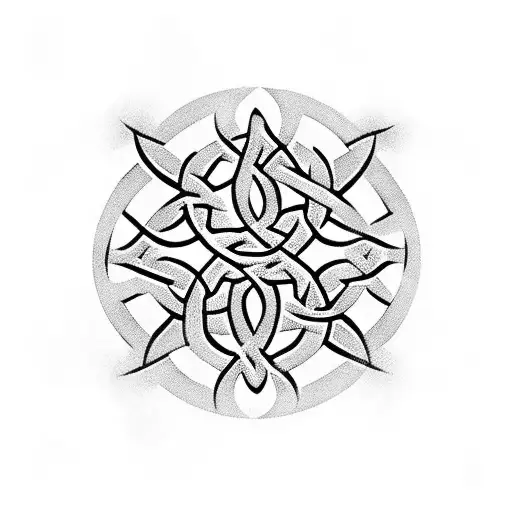 Celtic Pattern Around A Square Sample Qr Code
