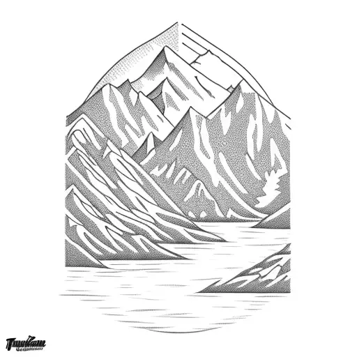 Mountain With A River And Lake