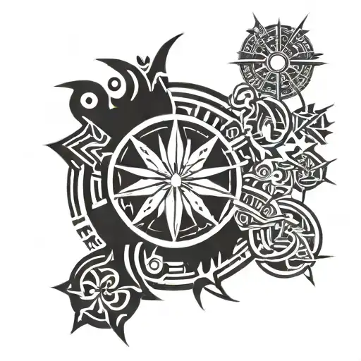 Full Forearm Tribal Filipino Design 3 Star And A Sun