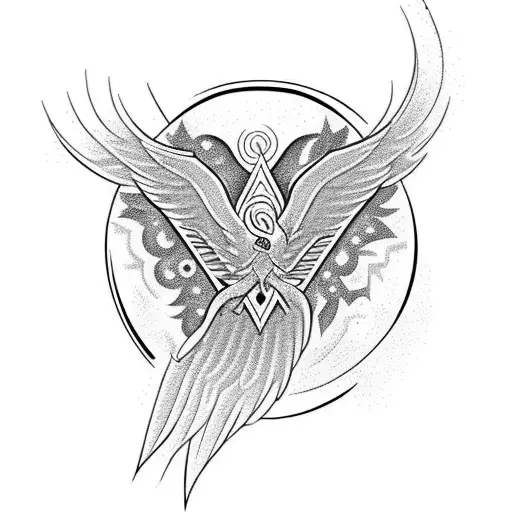 Combine A Phoenix And Space Elements In A Tattoo Design