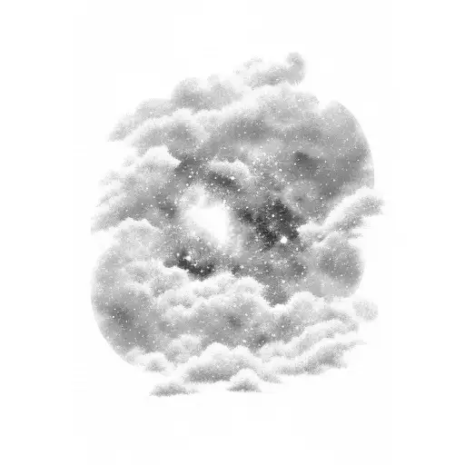 Clouds With Galaxy Sky