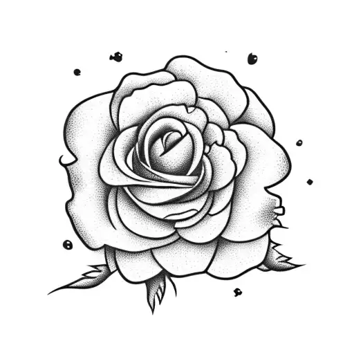 Carnation And Rose Intertwined Together