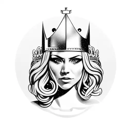 Norse Goddess Wearing A Crown On Mans Inner Forearm