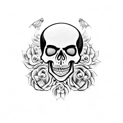 Skeleton With Florals