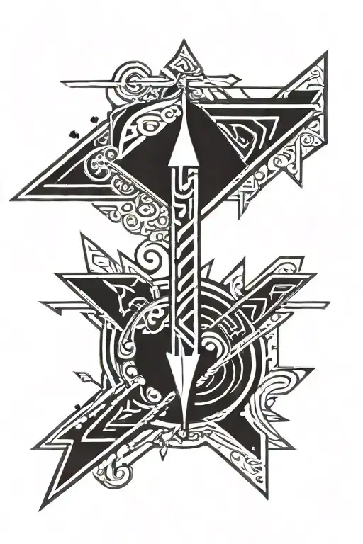 Arrow With Macros Going Downward Black Incorporate That Demonstrate Strength And Faith