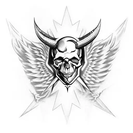 Devil Wings With Skull