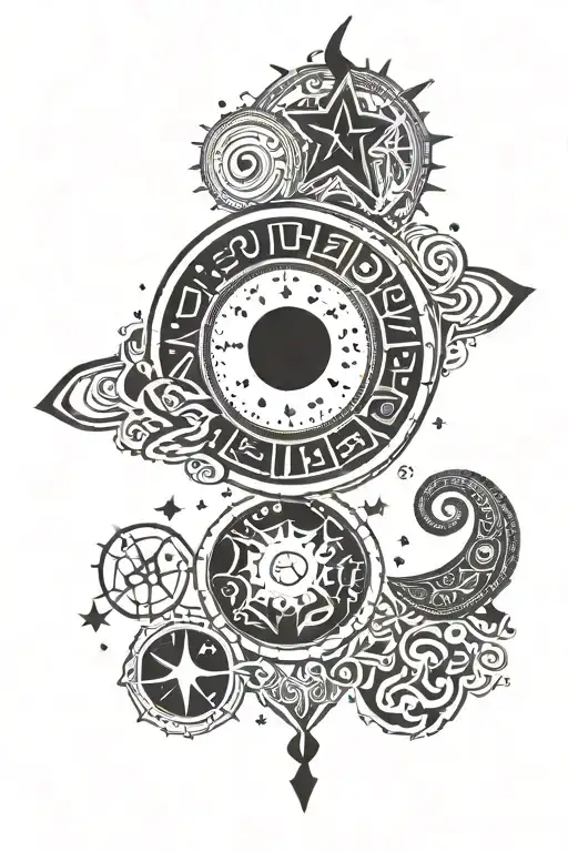 Galaxy Moon Stars Around