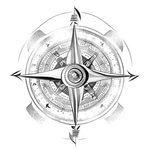 Viking Compass With 2 Crows And Tree Roots