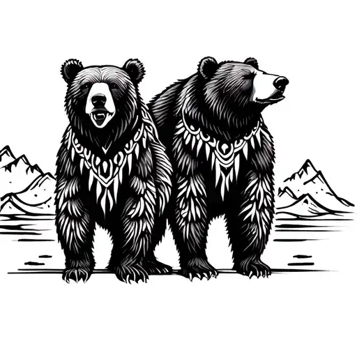 3 Bear Standing Father & Son