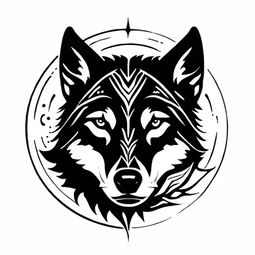 Moon And Wolf Blended And Minimalist Style