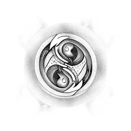 Ying Yang With Fire And Water