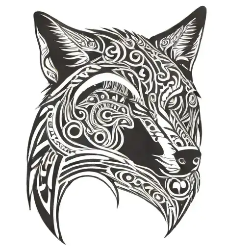 A Howling Wolf With A Half Moon