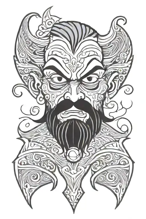 Cartoon Vampire With Big Eyes And Beard Standing