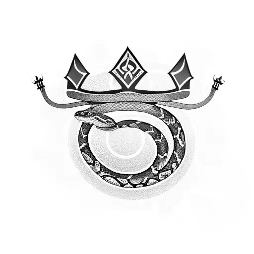 A Snake With Crown