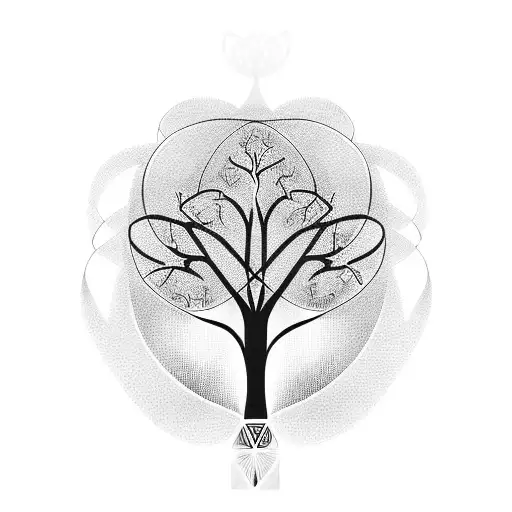 Tree Of Life With Genetic Marks Forming A Human