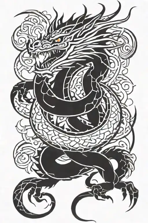 Black Dragon Coiled