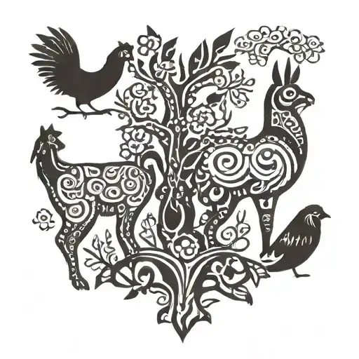 Llama And Chicken In Tree