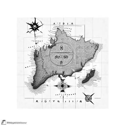 Australia Map Horloge Compass