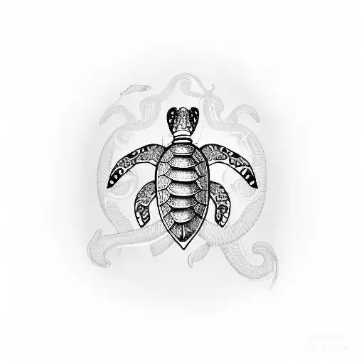 Mcclellan In Cursive With Turtle Forearm