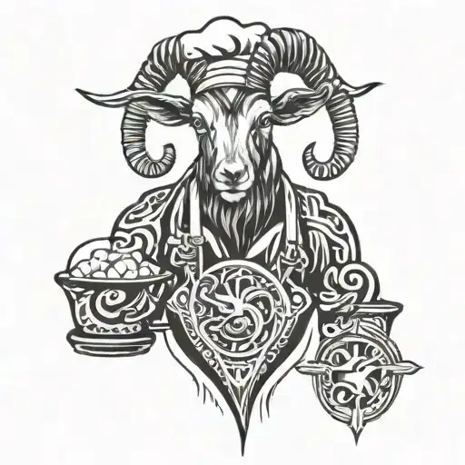 A Goat Whom Is A Chef Cooking