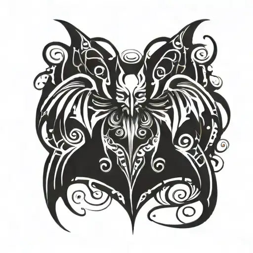 Fantasy Bat With Spread Wings