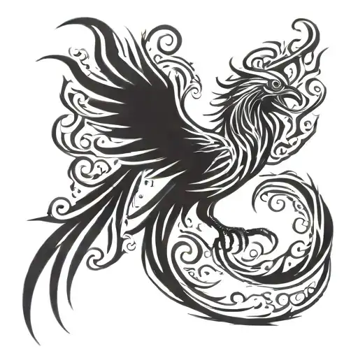 Burning Phoenix Bird