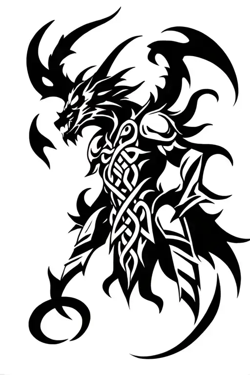 Demon On Armor Featuring Trinity Knot