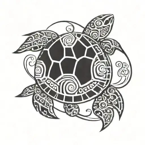 Turtle With Yin Yang On Shell