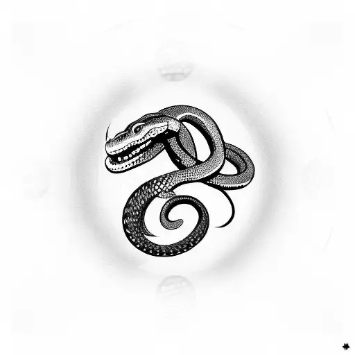 Snake In A Circle Eating It's Own Tail