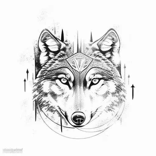 Woman In Forest With Wolf