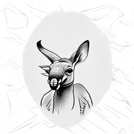 Kangaroo Next To Elephant