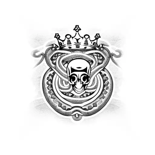 Number 33 With Snake And Skulls And Crown