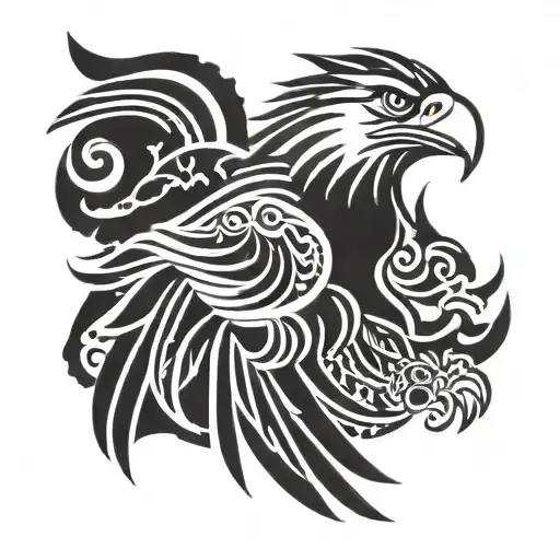 Sun Behind Eagle In Clouds