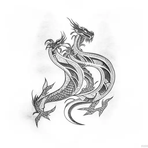 Blue And Black Dragon