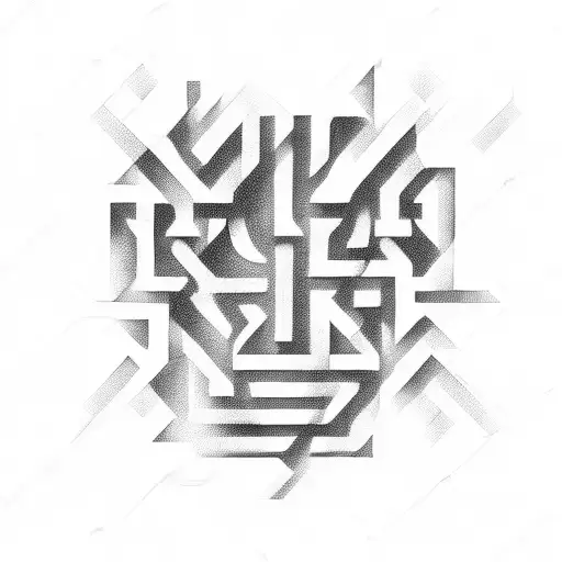 Man In A Maze Abstract Shaped In A Face Of A Man