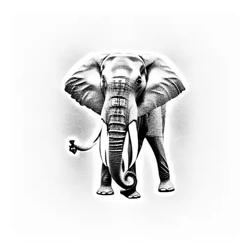 Elephant Morphing Into Bass Guitar Neck