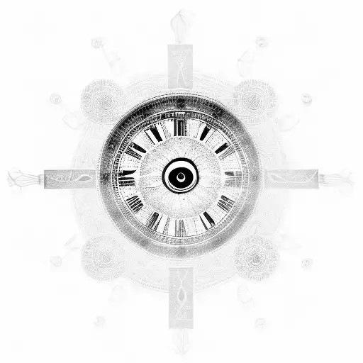 Roman Clock With Eye On The Center