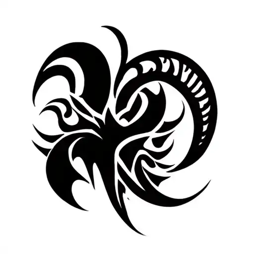 Aries Tribal Tattoo Stencil