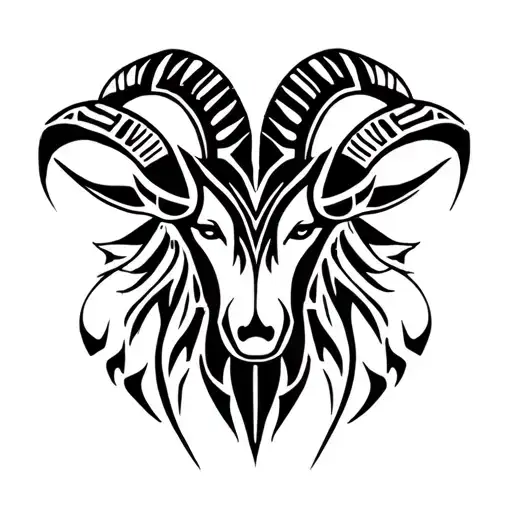 Aries Tribal Tattoo Stencil